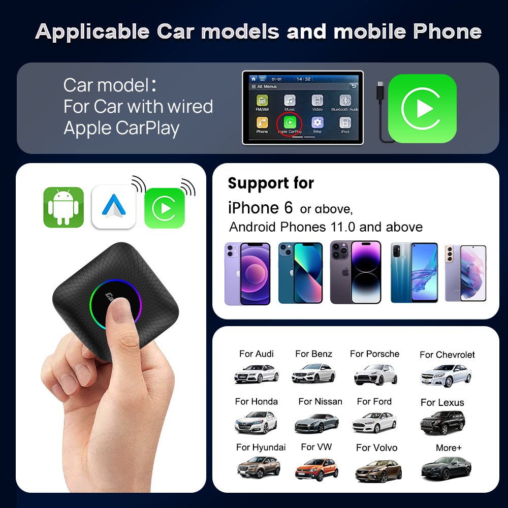 Carlinkit carplay android 13 car play box adapter android auto radio smart streaming box car multimedia 8G 128G ai carplay