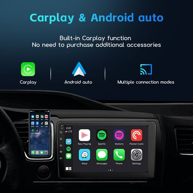 Zmecar Android Carplay Car Screen Music Equipment Car Radio 10.1'' Touch Screen 2 Din Car Dvd Player With Reversing Camera