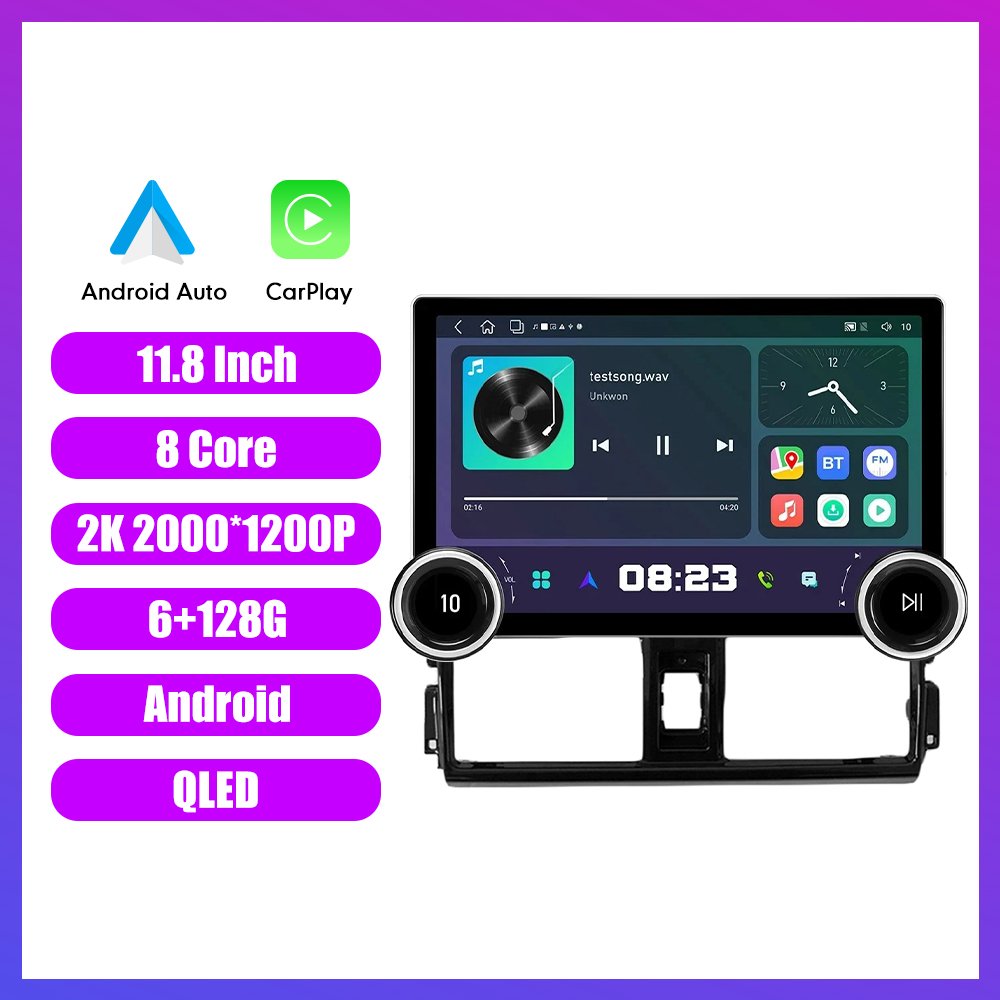 11.8Inch Car Radio ForToyota Yaris Vios 2013-2016 DIAMOND 2K QLED Screen 2Din Android Car Stereo Car DVD Player Carplay DSP