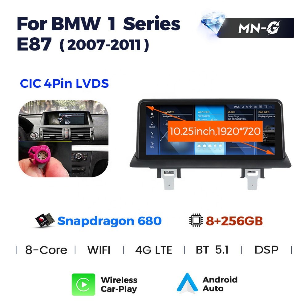 Mekede 680 Car Audio player android auto electronics multimedia GPS split screen for BMW 1series E87 E81 E88 E87 2004-2012