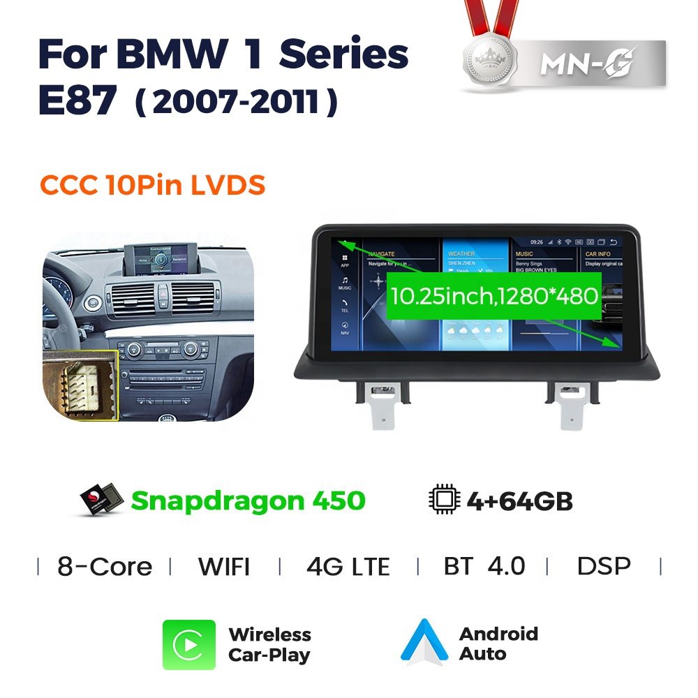 Mekede 680 Car Audio player android auto electronics multimedia GPS split screen for BMW 1series E87 E81 E88 E87 2004-2012