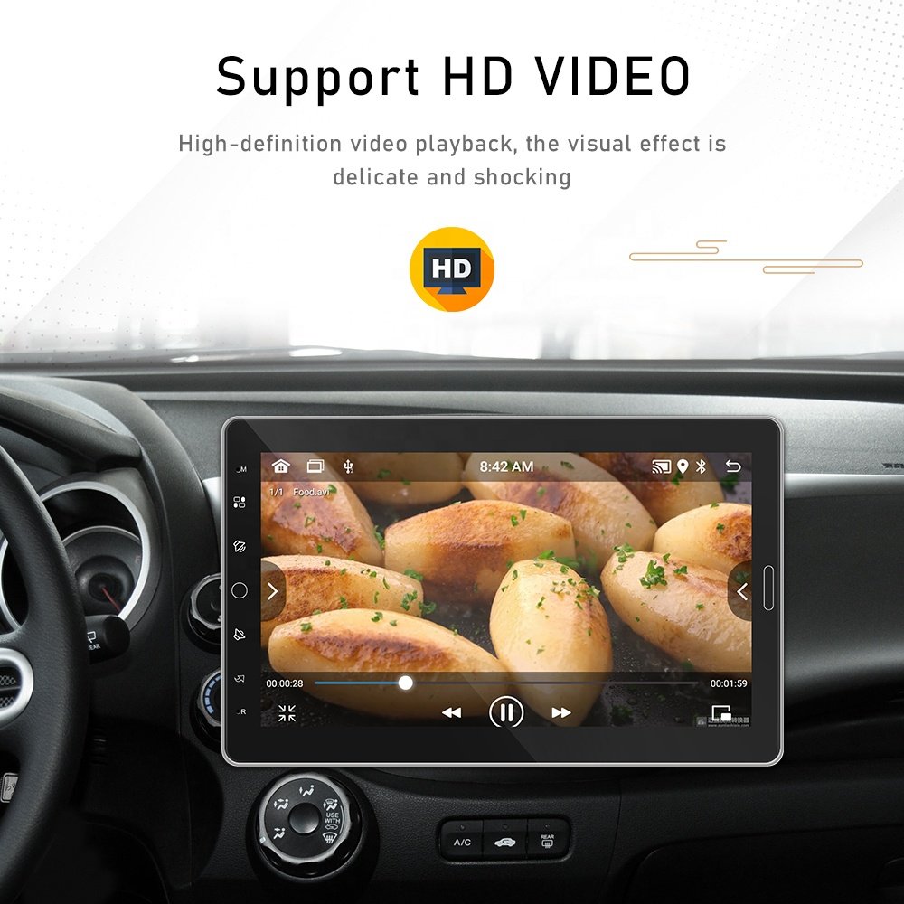 (EU Stock) Podofo 10.1" 1 Din Android Car Stereo Radio Autoradio 1+32GB Detachable Touchscreen GPS Navigation WIFI BT FM RDS