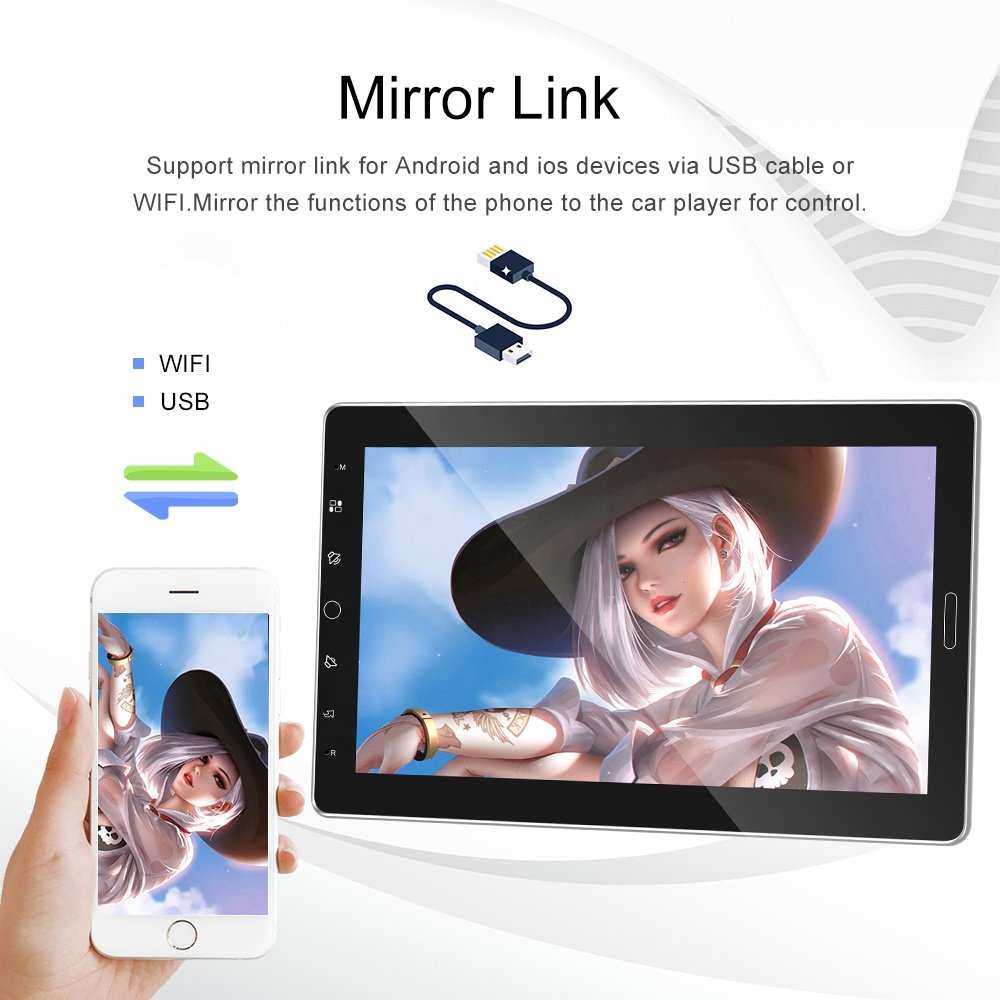 (EU Stock) Podofo 10.1" 1 Din Android Car Stereo Radio Autoradio 1+32GB Detachable Touchscreen GPS Navigation WIFI BT FM RDS