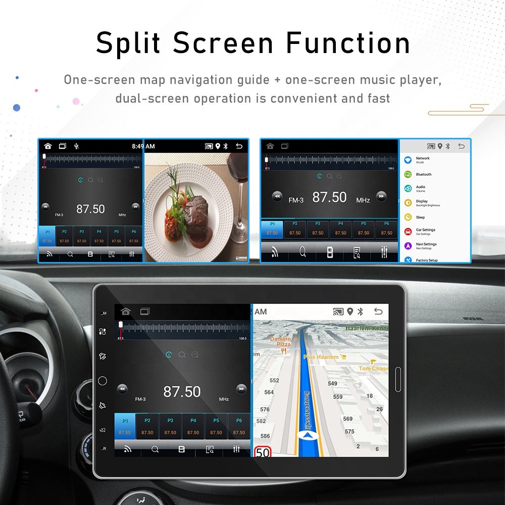 (EU Stock) Podofo 10.1" 1 Din Android Car Stereo Radio Autoradio 1+32GB Detachable Touchscreen GPS Navigation WIFI BT FM RDS