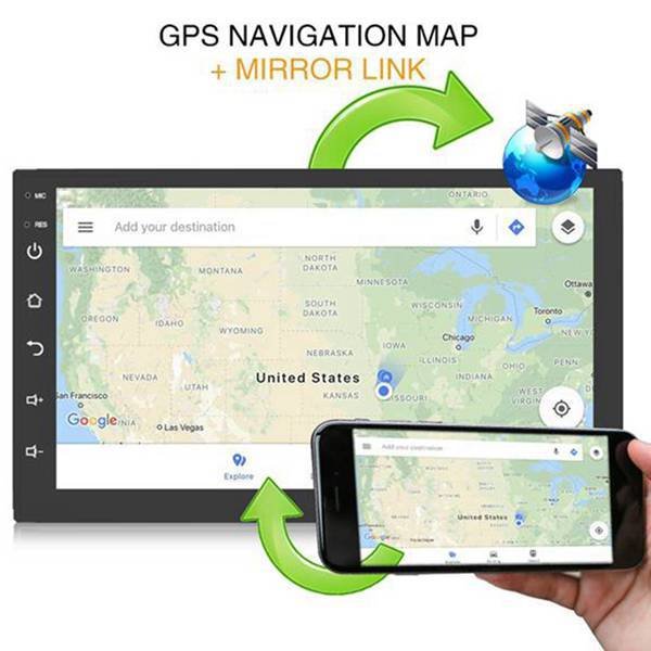 Android System 8.1 Car DVD Player 7.0 Inch Touch Screen MP5 Player with WiFi GPS BT Function Car Radio