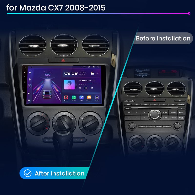 Junsun V1 EU Stock Wireless CarPlay Android Car Radio Navigation for Mazda CX-7 CX7 2008-2015 Car Autoradio Multimedia Video