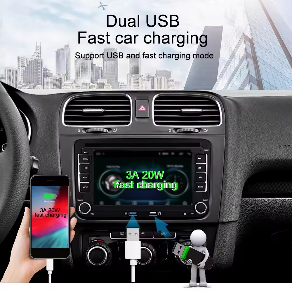 7inch Video Player Car DVD Player Dual USB Build In Carplay Navi For VW Volkswagen For Skoda Seat For Golf