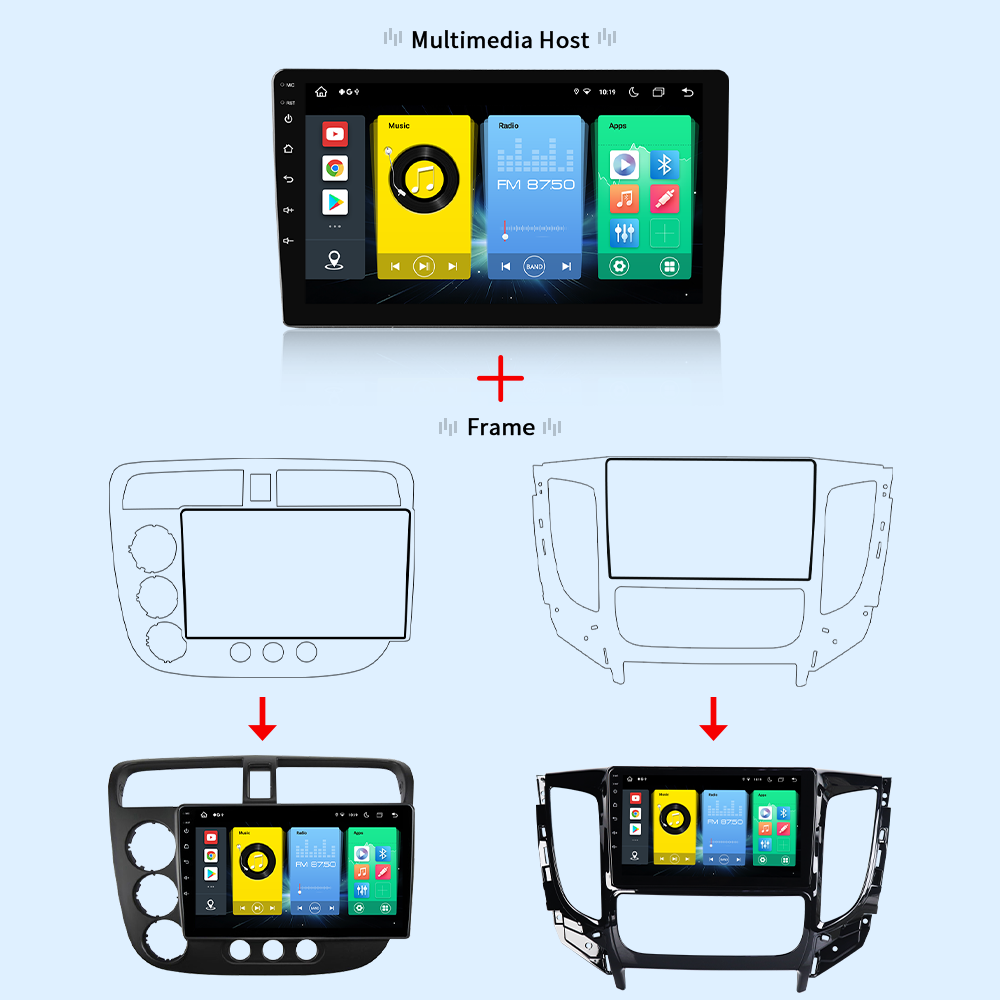 9"/10.1" Touch Screen Car Stereo Multimedia Video Player 1Din/2Din Gps Navigation Auto radios Android 13 Car Radio