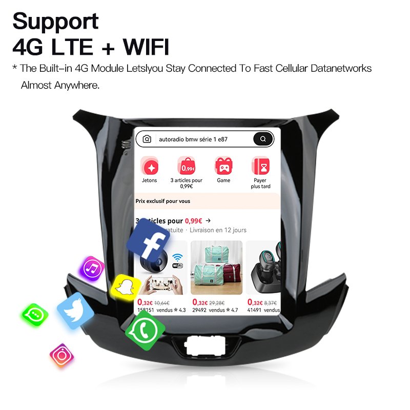 Android 13 Car Radio For Chevrolet Cruze J300 2015 - 2017 Multimedia Video Player GPS For Tesla Stereo Carplay Auto 4G Autoradio