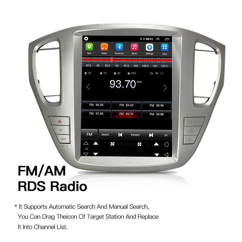12.1" For Tesla Screen Car Radio For Toyota Highlander 2001-2007 Kliger 2003 Android 13 GPS Autoradio Multimedia Video Player BT