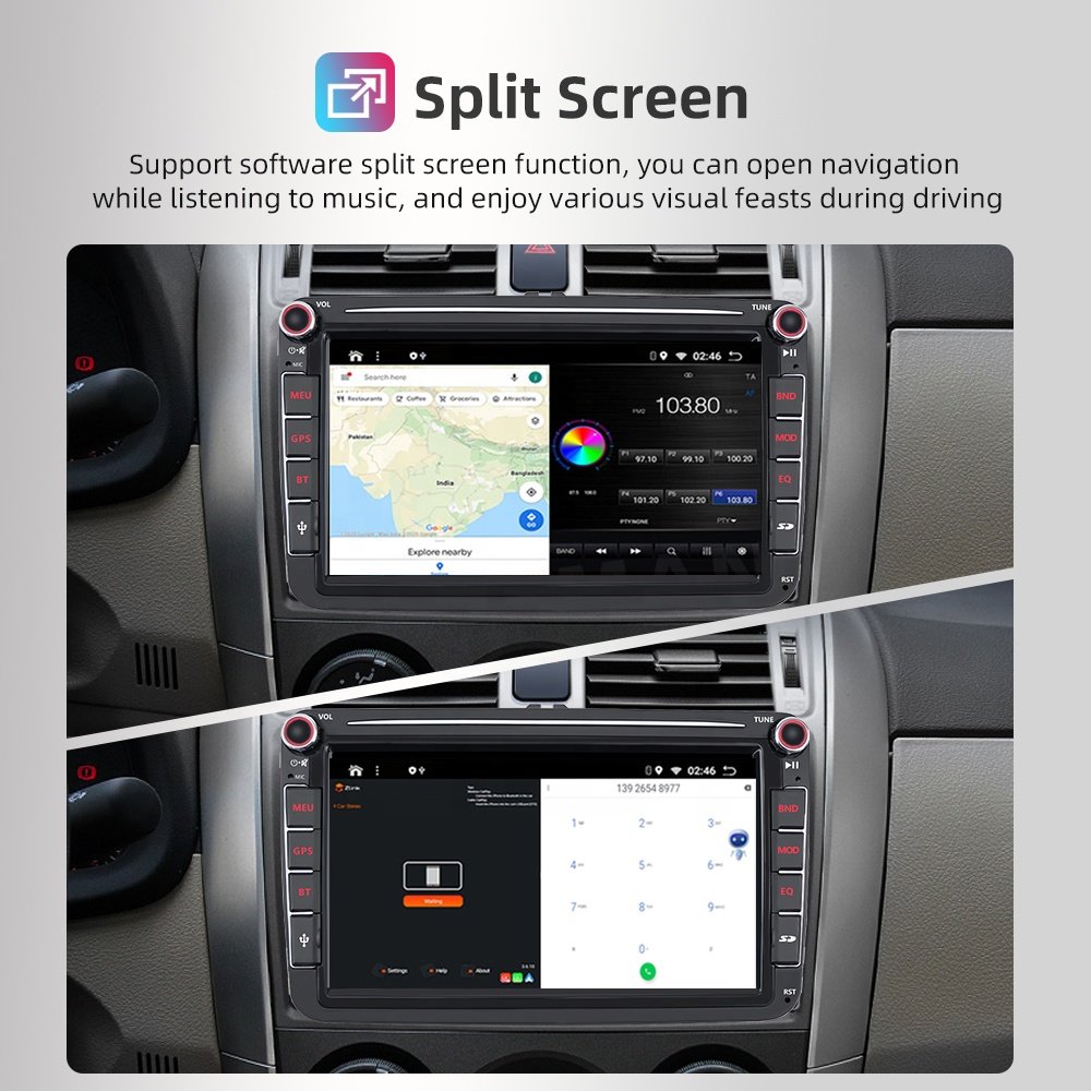 2 Din Gps Navigation Multimedia Android Audio Stereo Radio Car Dvd Player For Skoda Octavia 2004