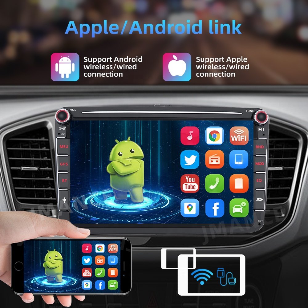 2 Din Gps Navigation Multimedia Android Audio Stereo Radio Car Dvd Player For Skoda Octavia 2004