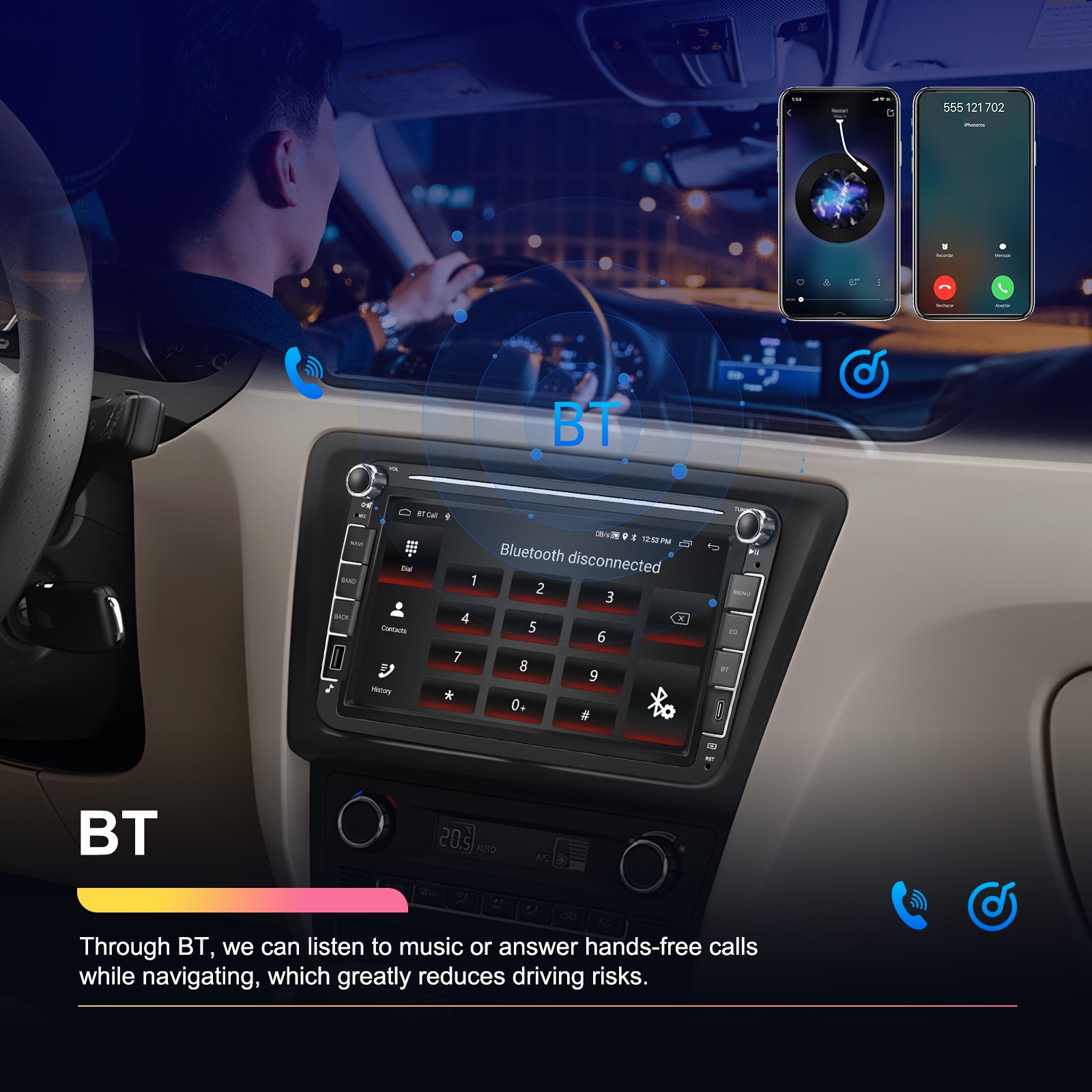 Podofo Android Car Radio 8" 1+32G Autoradio Head Unit GPS WIFI BT FM for Volkswagen/VW/PASSAT/POLO/GOLF 5 6/TOURAN/Skoda/Seat