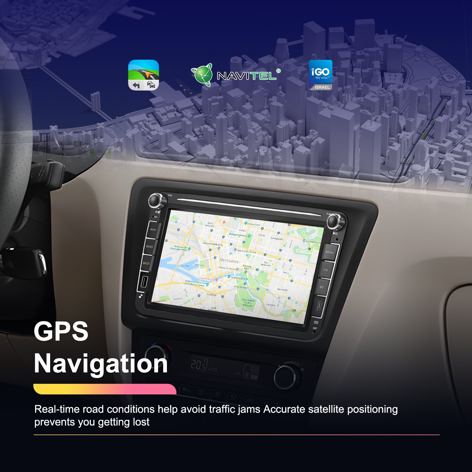 Podofo Android Car Radio 8" 1+32G Autoradio Head Unit GPS WIFI BT FM for Volkswagen/VW/PASSAT/POLO/GOLF 5 6/TOURAN/Skoda/Seat
