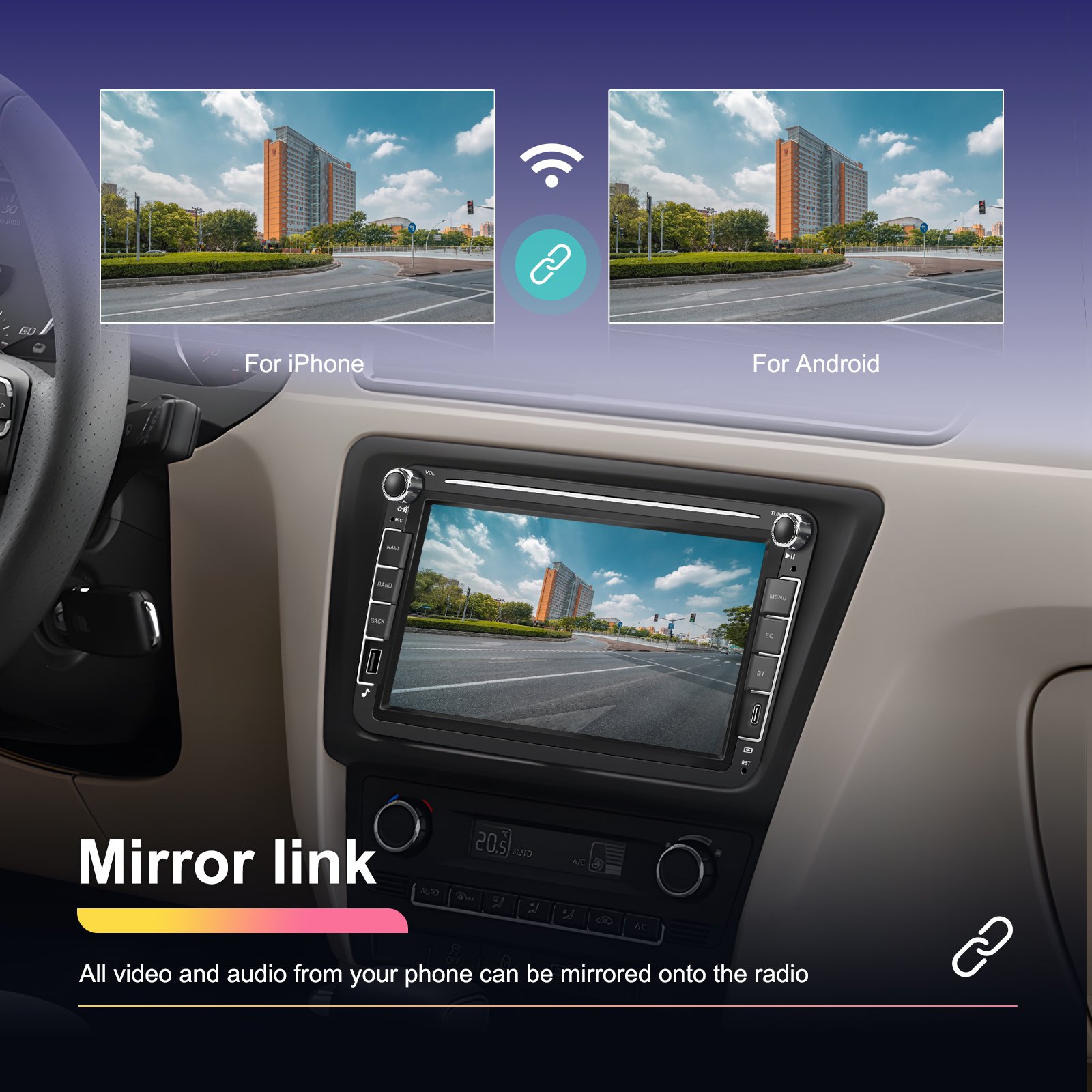 Podofo Android Car Radio 8" 1+32G Autoradio Head Unit GPS WIFI BT FM for Volkswagen/VW/PASSAT/POLO/GOLF 5 6/TOURAN/Skoda/Seat