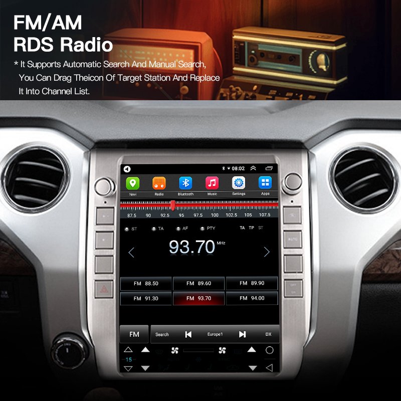 For Toyota Tundra 2015-2020 Car Radio Player GPS Navigation Video Multimedia Android 13 Auto Carplay With Touch Screen Stereo BT
