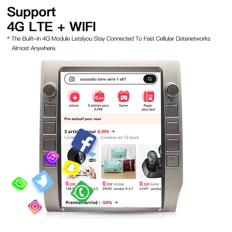 For Toyota Tundra 2015-2020 Car Radio Player GPS Navigation Video Multimedia Android 13 Auto Carplay With Touch Screen Stereo BT