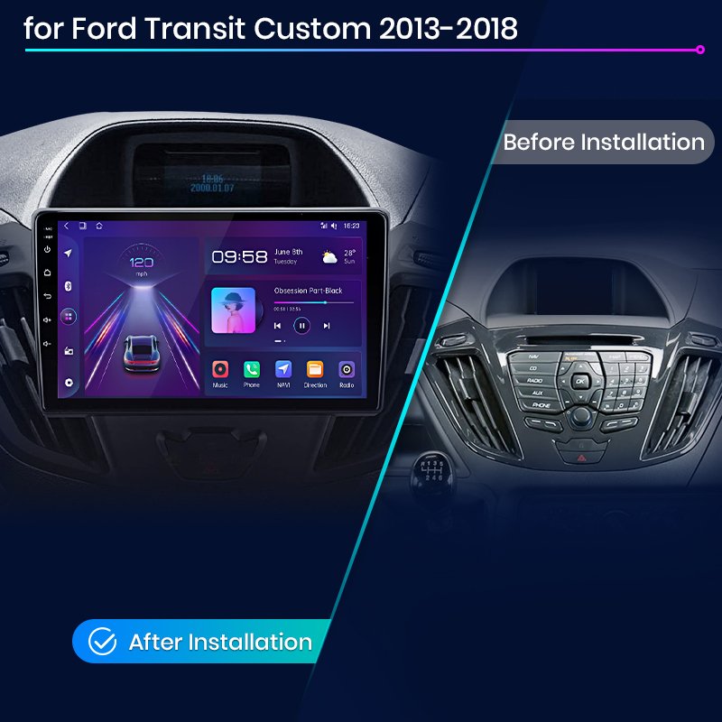 Junsun V1 EU Stock Car DVD Player For Ford Transit Custom 2013 Android Car Radio Navigation for Ford Transit Custom 2013-2018