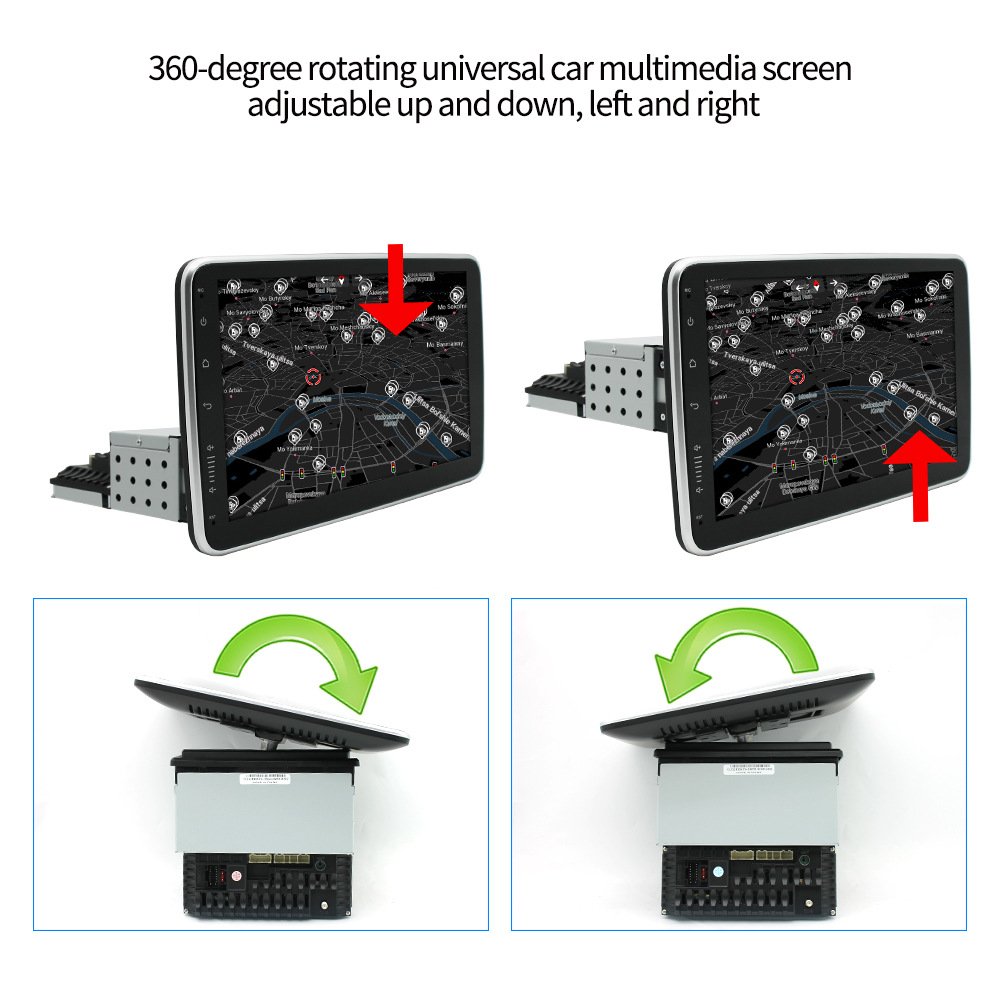 Universal 1 din 10.1 inch android Multimedia Player car dvd player Rotatable 360 Degree car rotating car radio