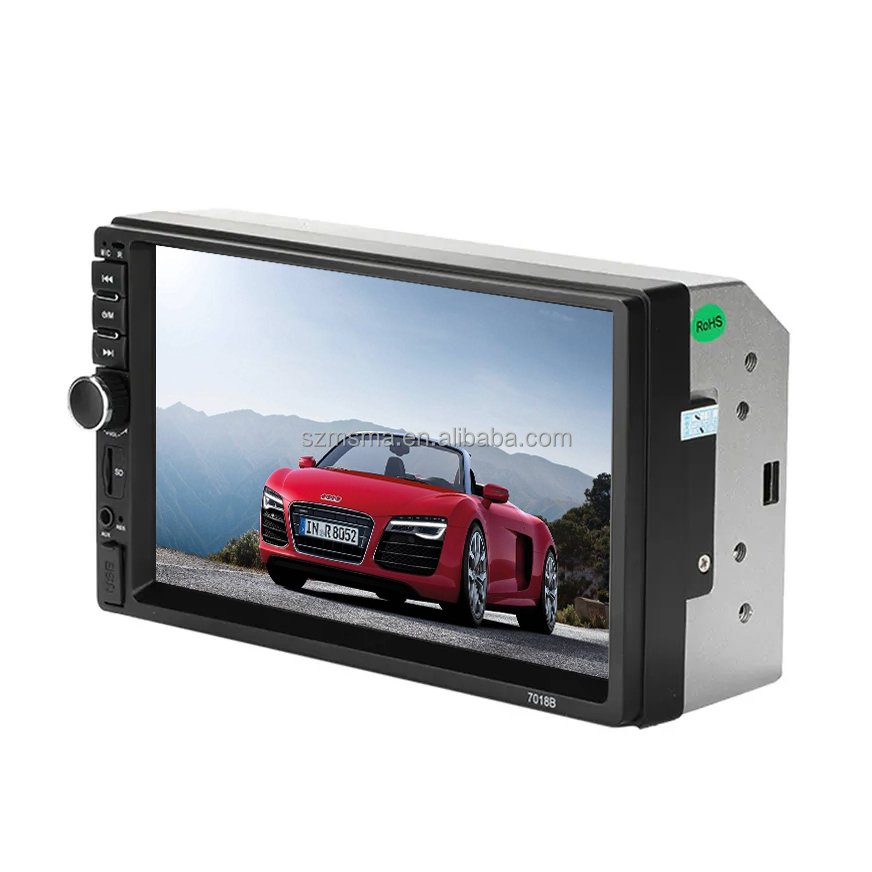 7018B 7inch 2din MP5 DVD Video Player Multimedia Universal Touch Screen Car Radio Stereo With 8-head LED light camera