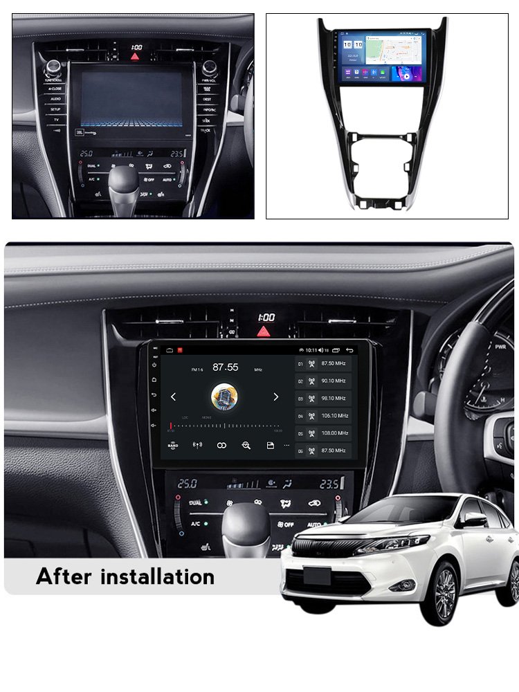 MEKEDE 10 inch 360 camera android car DVD player for Toyota Harrier 2013-2020 double din car stereo 4G LTE qled screen