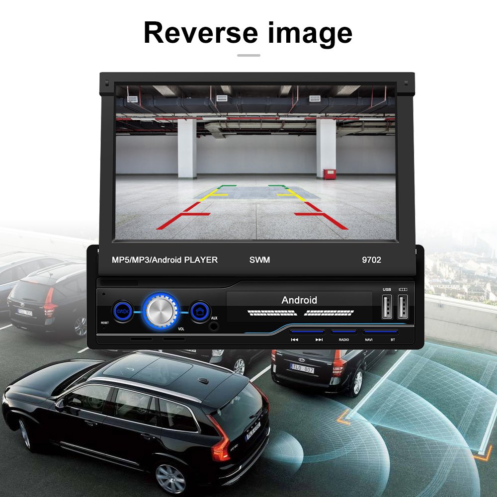 Podofo Android 13 2+64G 1 Din 7'' Car Multimedia Player Touch Screen GPS Navigation Wifi Auto BT Autoradio Car Radio