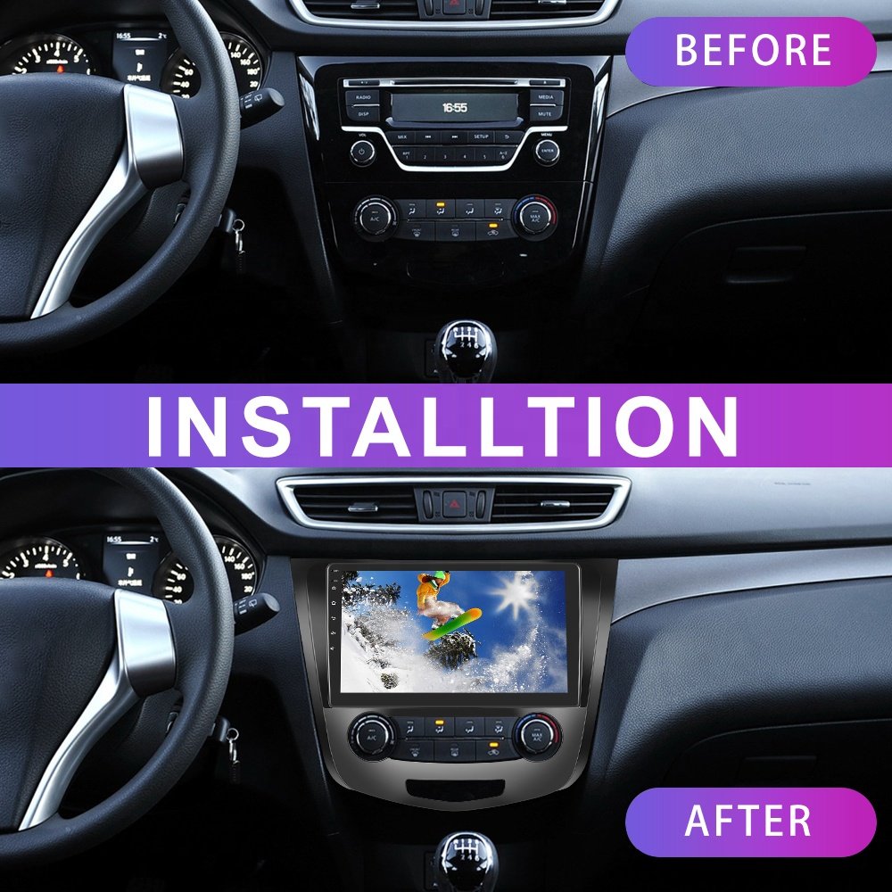Podofo 10.1 Inch Double Din Android Car Radio Carplay Android Auto GPS RDS HIFI Support AHD Camera For Nissan Qashqai 2016