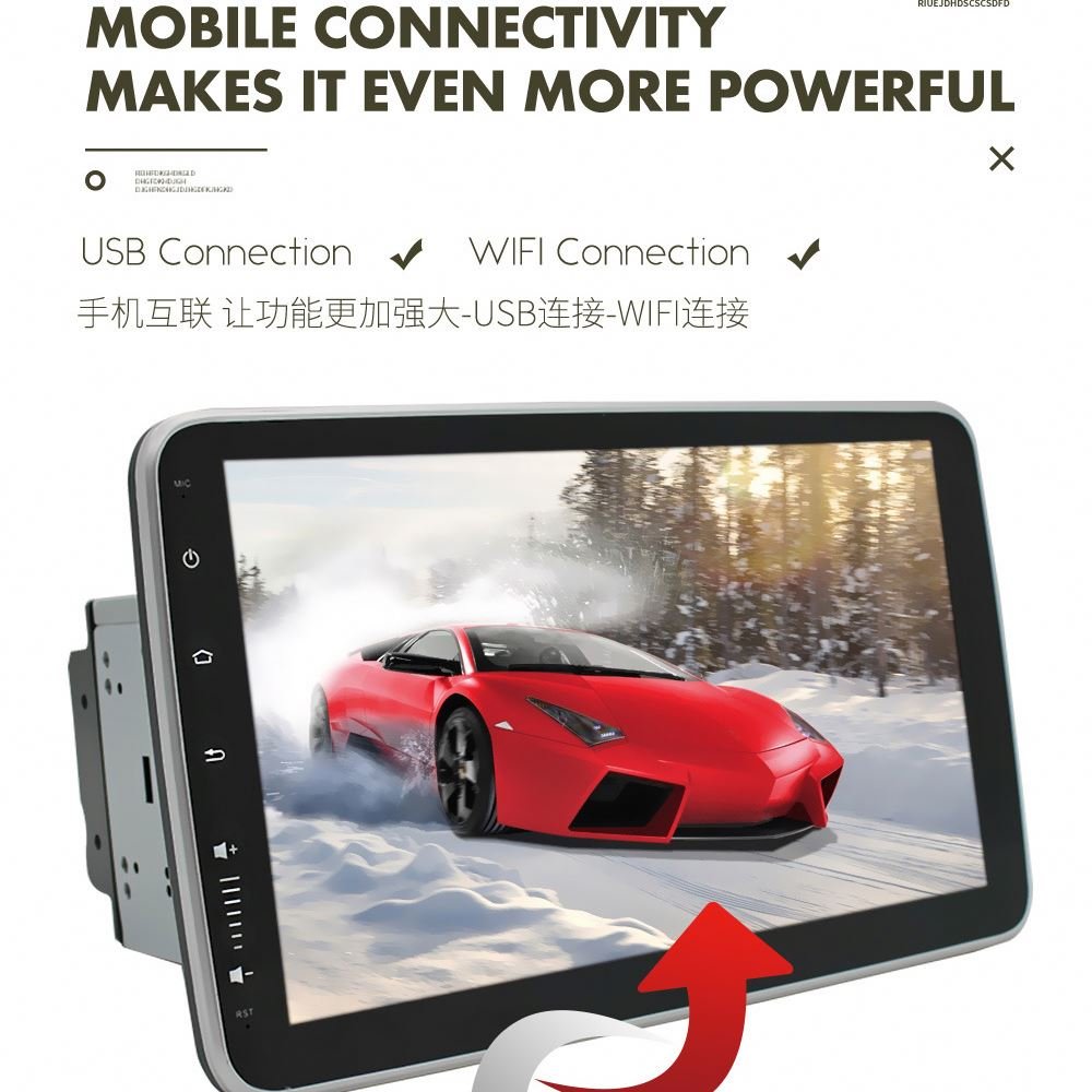10.1 Inch 1 Din Universal Car Multimedia Audio System Android 11 Stereo 360 Degree Rotatable Car DVD Player Android Car Radio