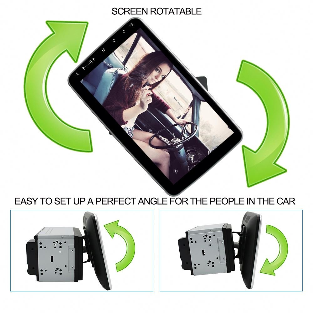 10.1 Inch 1 Din Universal Car Multimedia Audio System Android 11 Stereo 360 Degree Rotatable Car DVD Player Android Car Radio