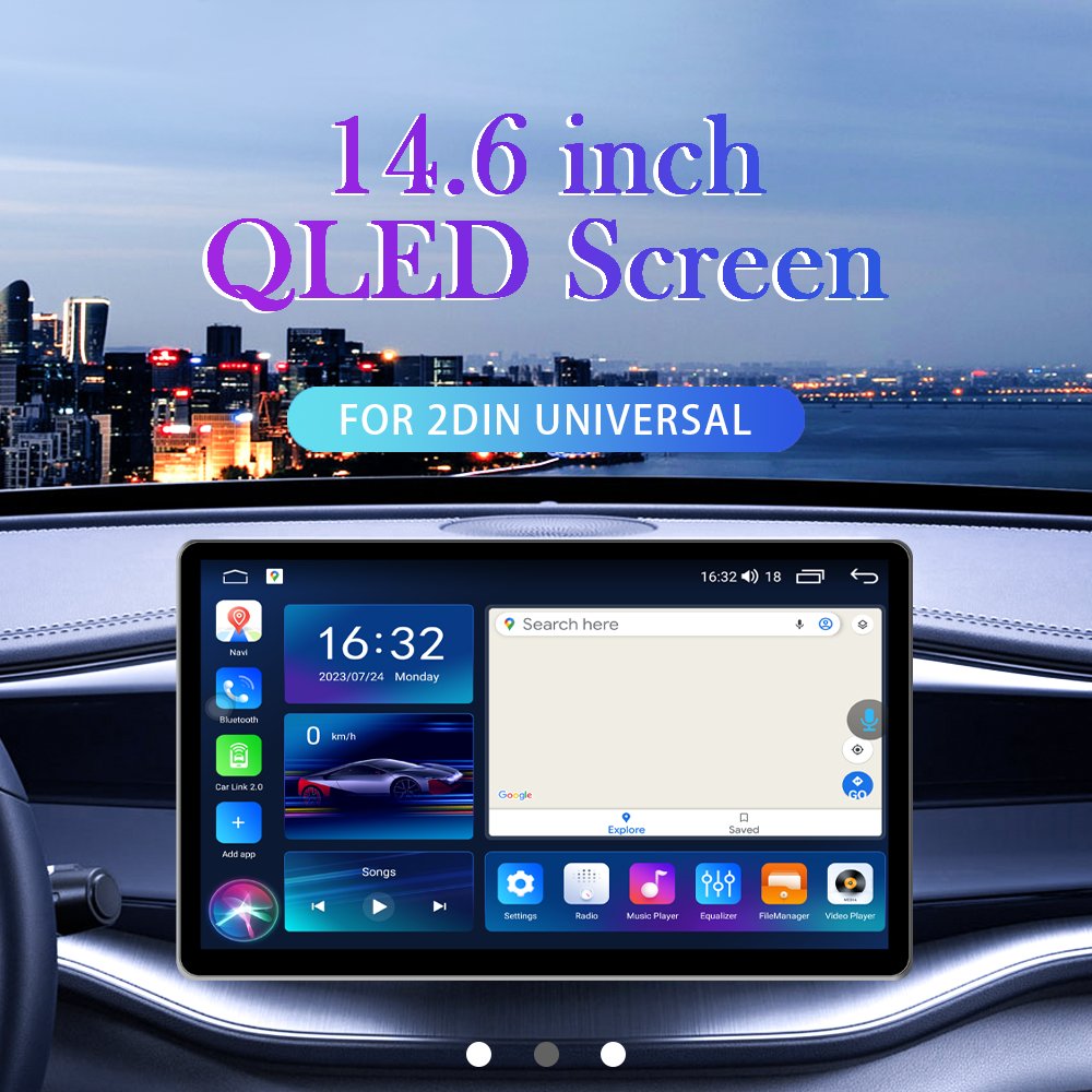 1 Din Universal 14.6 Inch Touch Screen Multimedia Android Car DVD Player Head Unit with GPS Portable LCD Screen Portable CD Type