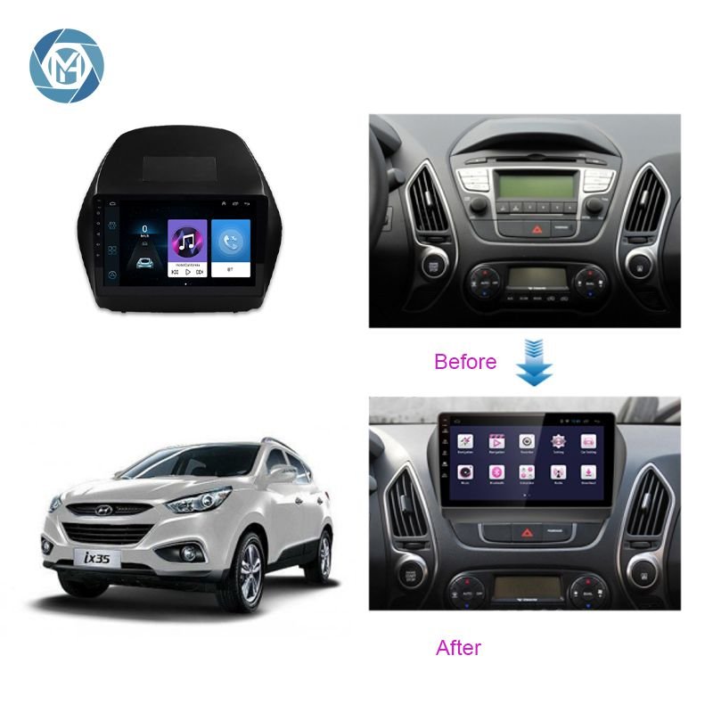 New 2 Din Car Multimedia Dvd Player Reproductor De Coche 10 Inch 4+64G Dsp For Hyundai Ix35