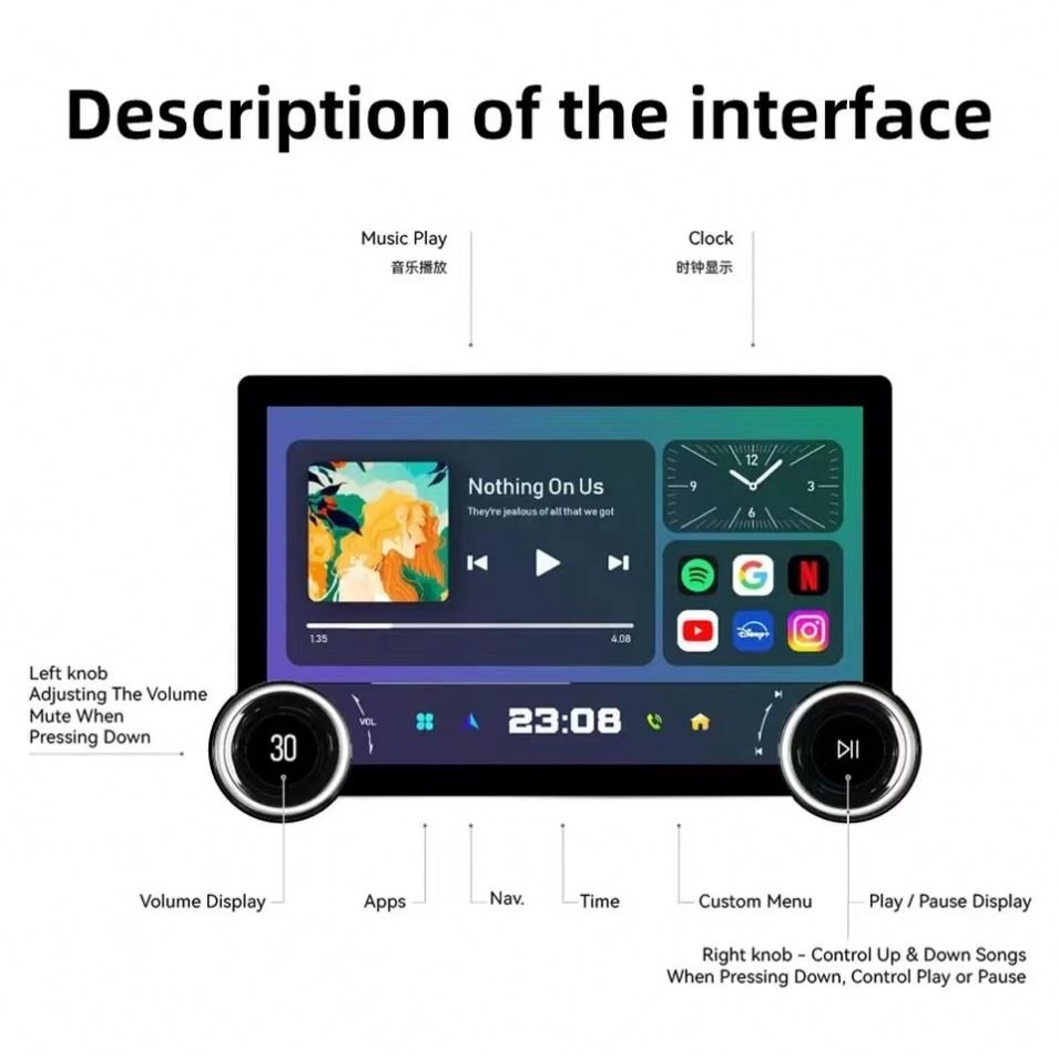 11.8 Inch CarRadio Android Bt-enabled Touch Screen Car Dvd Player Carplay DSP 10.33 Multimedia Diamond 2k Android Car Stereo