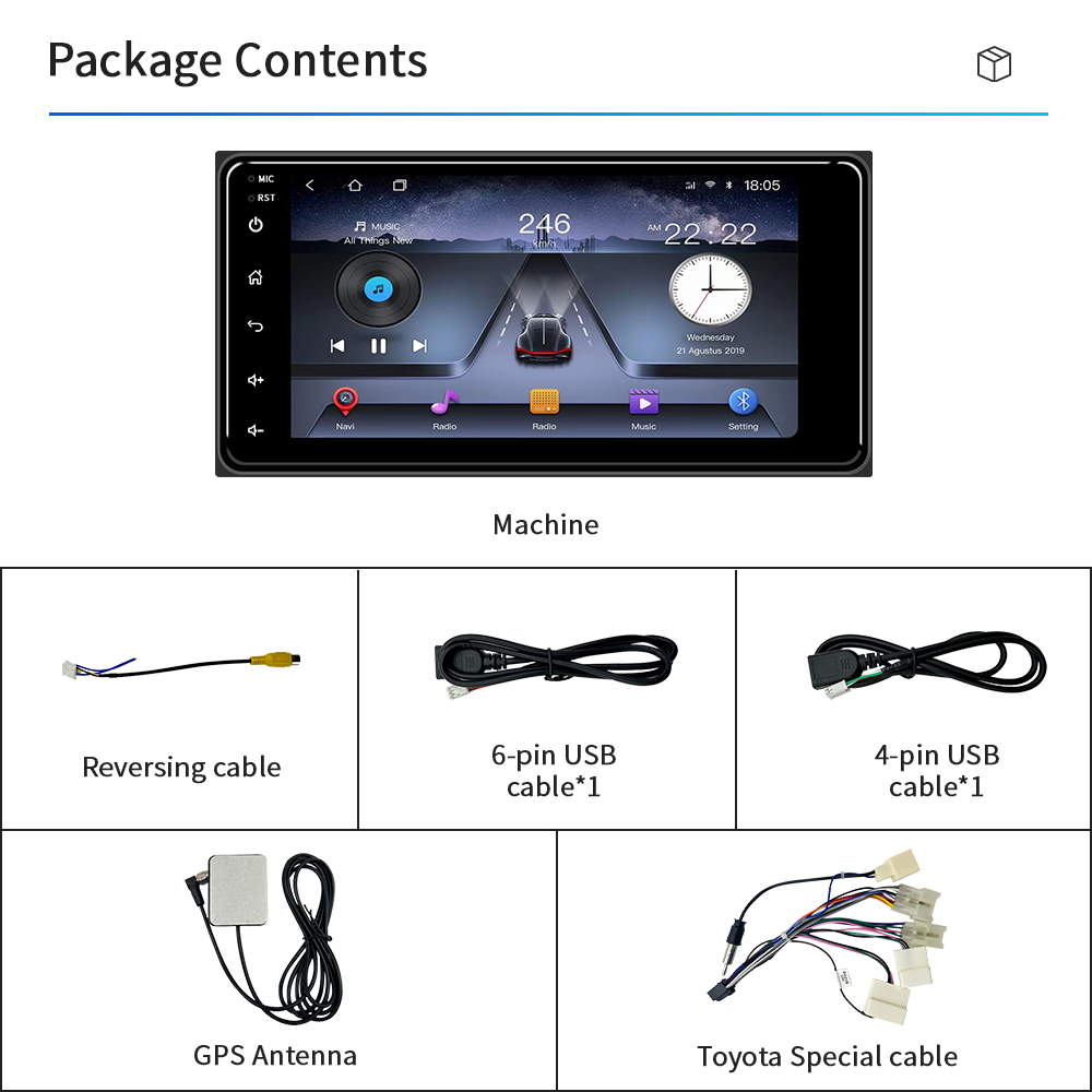 7inch TS7 Android 14 Car DVD Player For Toyota car radio Carplay Screen car dvd player