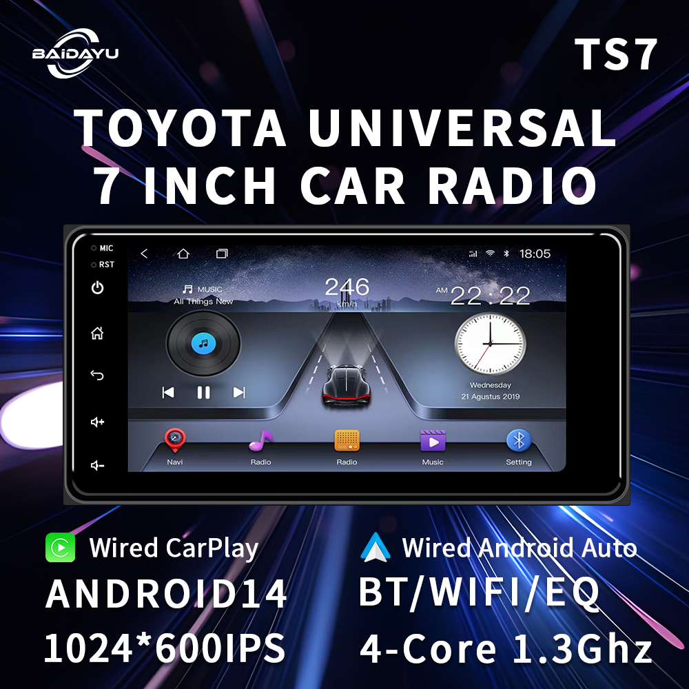 7inch TS7 Android 14 Car DVD Player For Toyota car radio Carplay Screen car dvd player