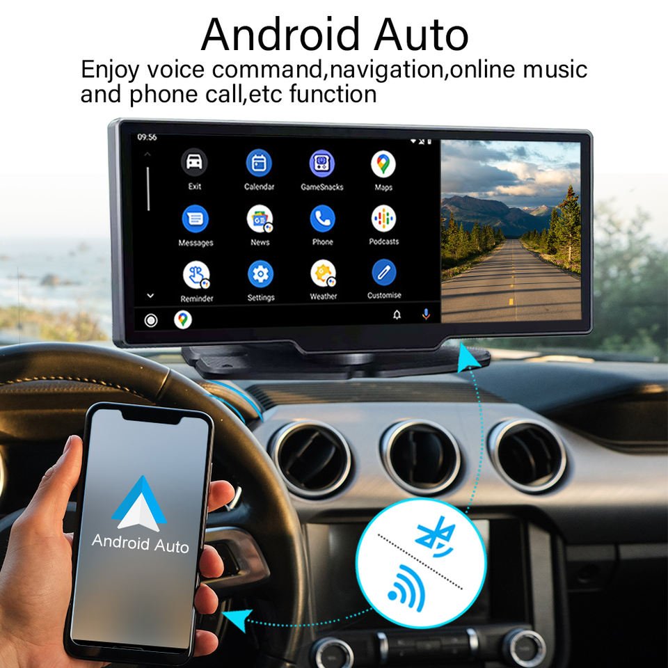 Carlover Carplay Car DVR 4K Front and 1080P Rear Night Vision 10.26 Inch Dashboard Camera Dash Cam