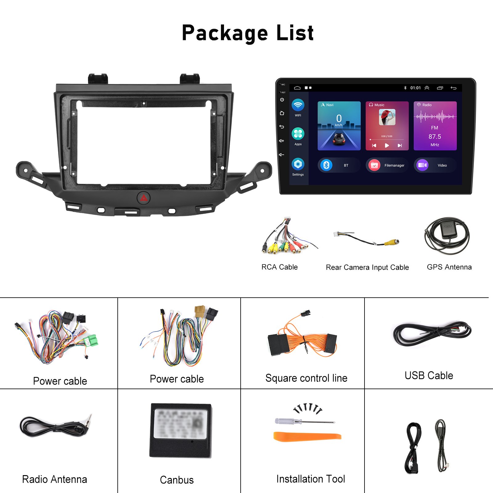 Podofo 9'' Car Radio Android 11 Carplay Android Auto GPS RDS HIFI with AHD Camera For Ople Astra 2015-2019/Buick Verano 2016