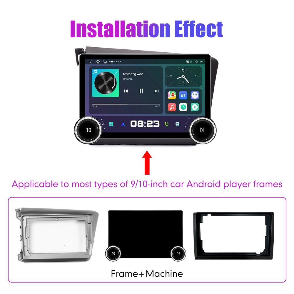11.8Inch Car Radio For Honda Civic 2012-2015 LHD DIAMOND 2K QLED Screen 2Din Android Car Stereo Car DVD Player Carplay DSP
