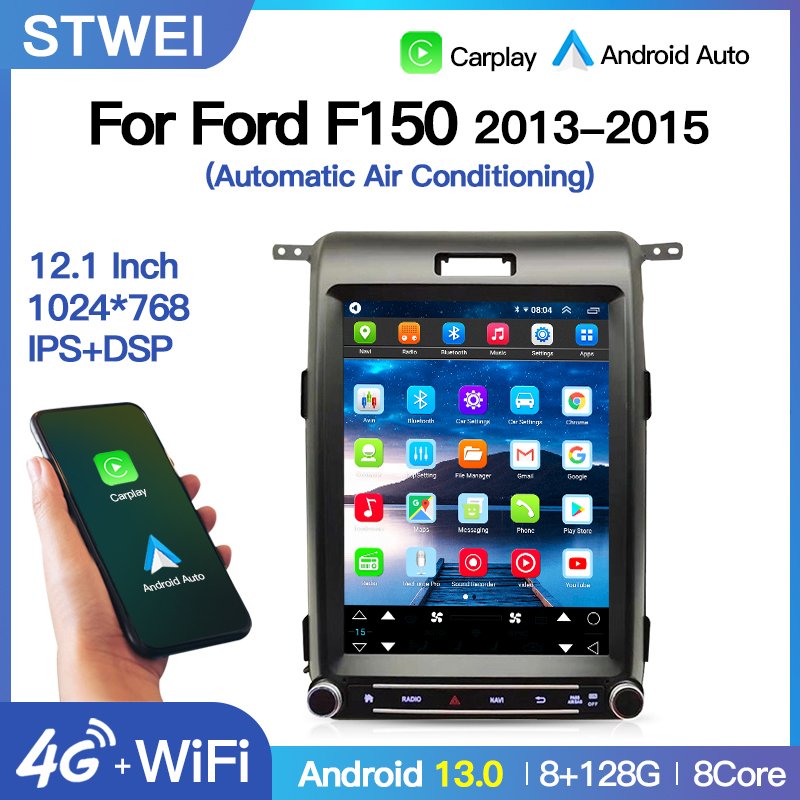Car Radio For Ford F150 2013-2015 Tesla Vertical Screen Carplay Navigator Multimedia Video Player Stereo Auto GPS Navigation BT
