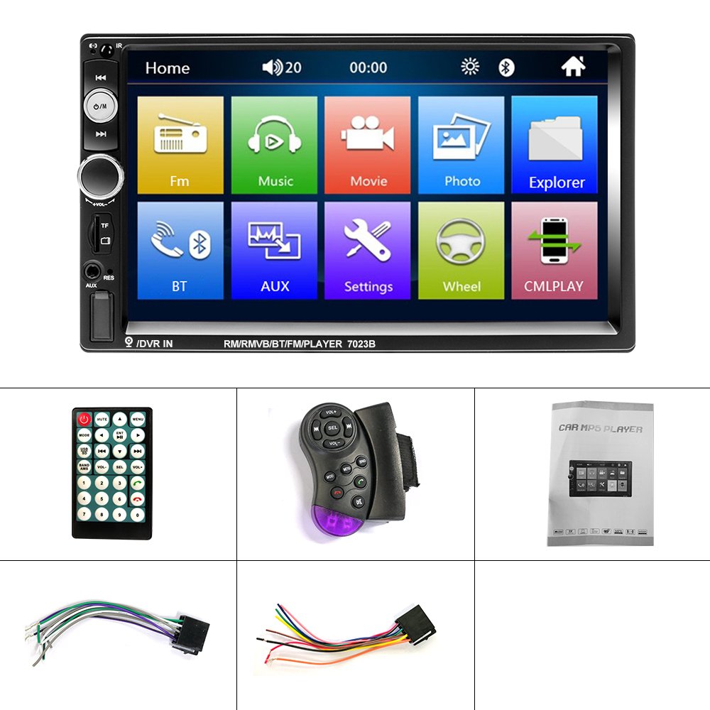 Podofo Car MP5 Player Car Stereo Radio Para Auto 7" Touch Screen USB AUX IN Steering Wheel Control Auto Electronics 7023B