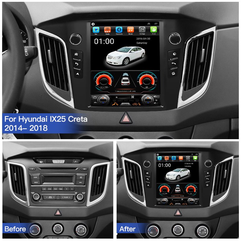 Android 13 Car Radio For Hyundai Creta IX25 2014-2018 Autoradio Tesla Style Screen Multimedia Player Navigation Carplay BT Wifi