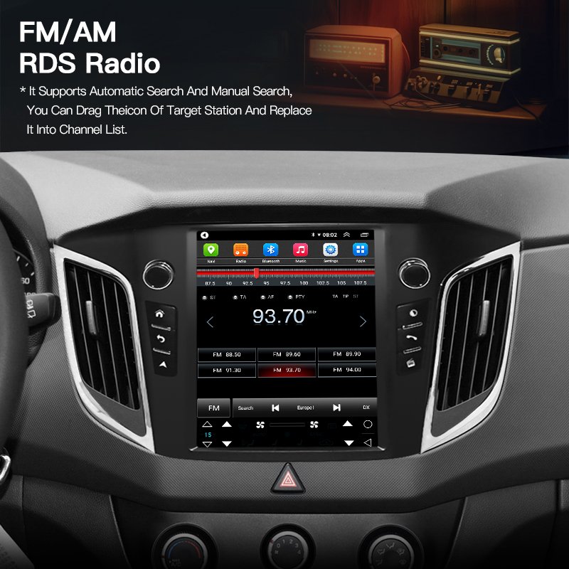 Android 13 Car Radio For Hyundai Creta IX25 2014-2018 Autoradio Tesla Style Screen Multimedia Player Navigation Carplay BT Wifi