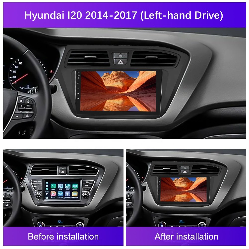 Podofo 9'' Car Radio Android 11 Carplay Android Auto GPS RDS HIFI with AHD Camera For Hyundai I20 2015-2017