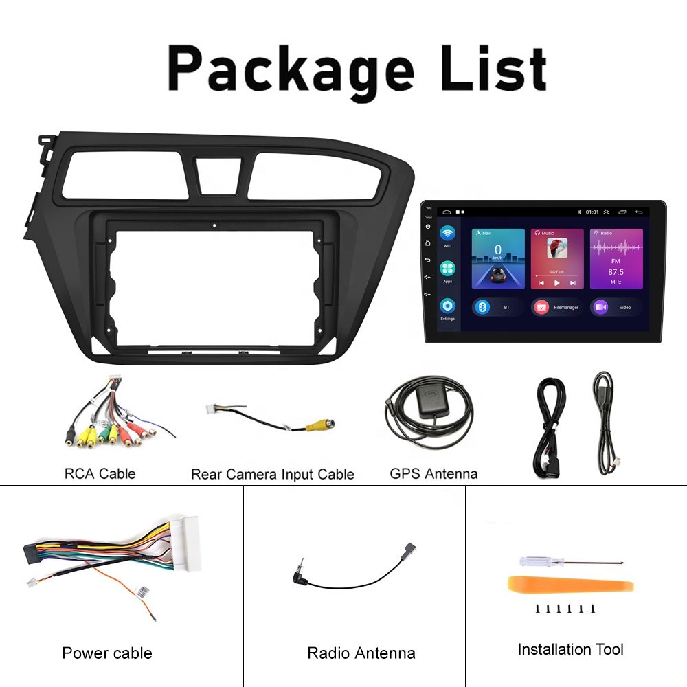 Podofo 9'' Car Radio Android 11 Carplay Android Auto GPS RDS HIFI with AHD Camera For Hyundai I20 2015-2017
