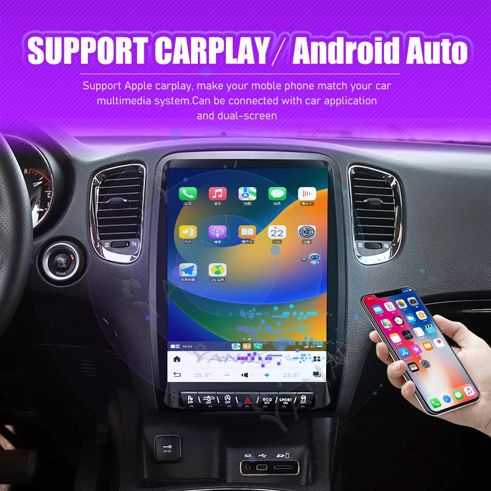 13.8 Inch Android 13 GPS Navigation Auto Stereo 4G LTE Wireless Carplay Multimedia Player Car Radio For Dodge Durango 2014-2016
