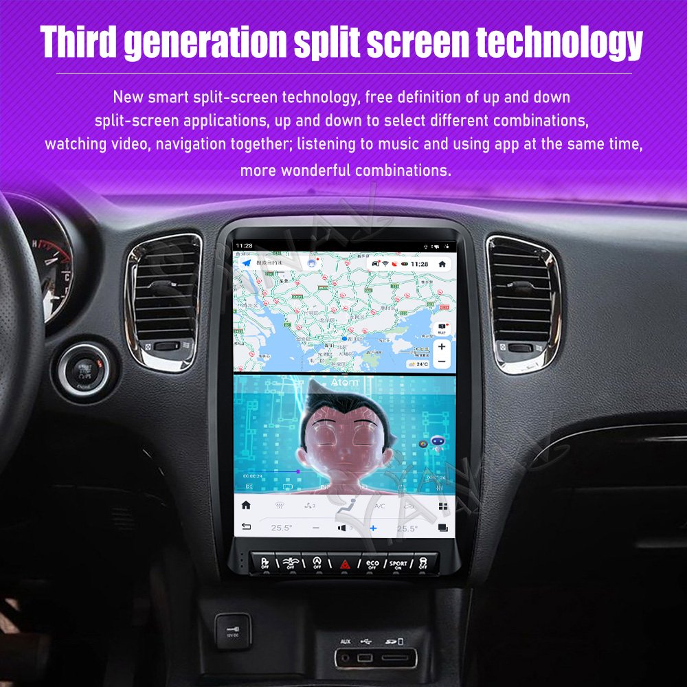 13.8 Inch Android 13 GPS Navigation Auto Stereo 4G LTE Wireless Carplay Multimedia Player Car Radio For Dodge Durango 2014-2016