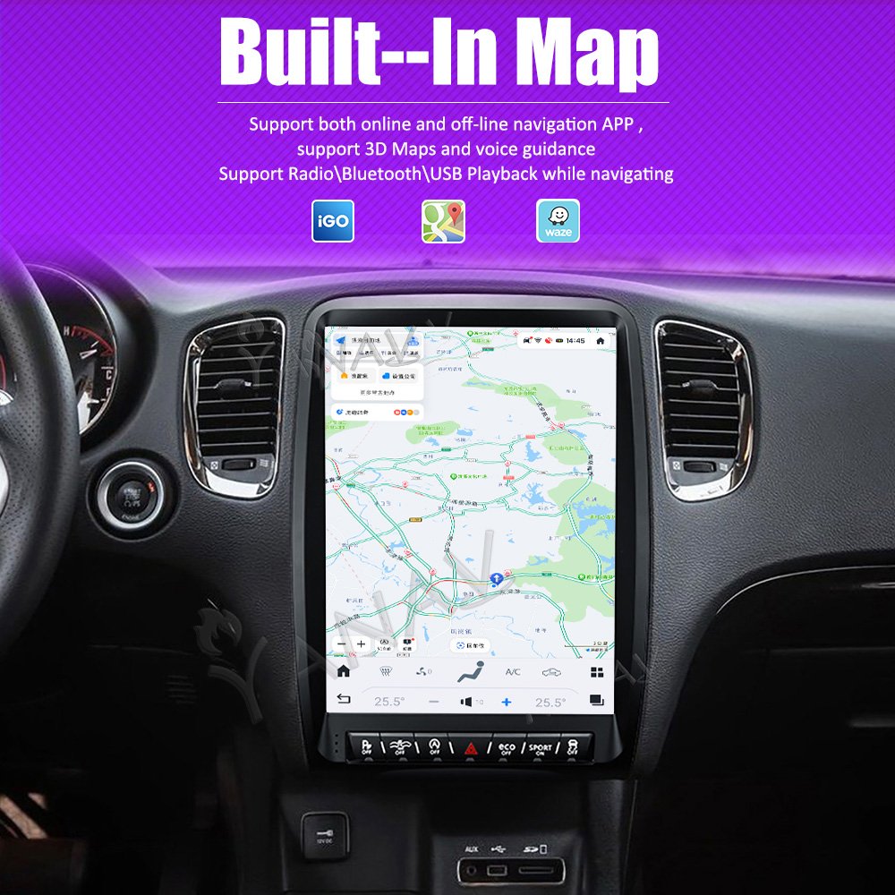13.8 Inch Android 13 GPS Navigation Auto Stereo 4G LTE Wireless Carplay Multimedia Player Car Radio For Dodge Durango 2014-2016