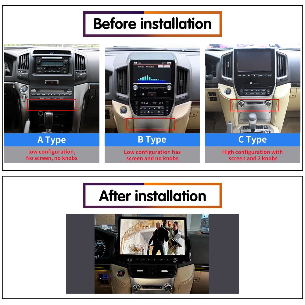 Krando New 32" car navigation android head unit for TOYOTA LANDCRUISER LC200 2016-2021UPGRADE TO LC300 2022 car dvd player GPS