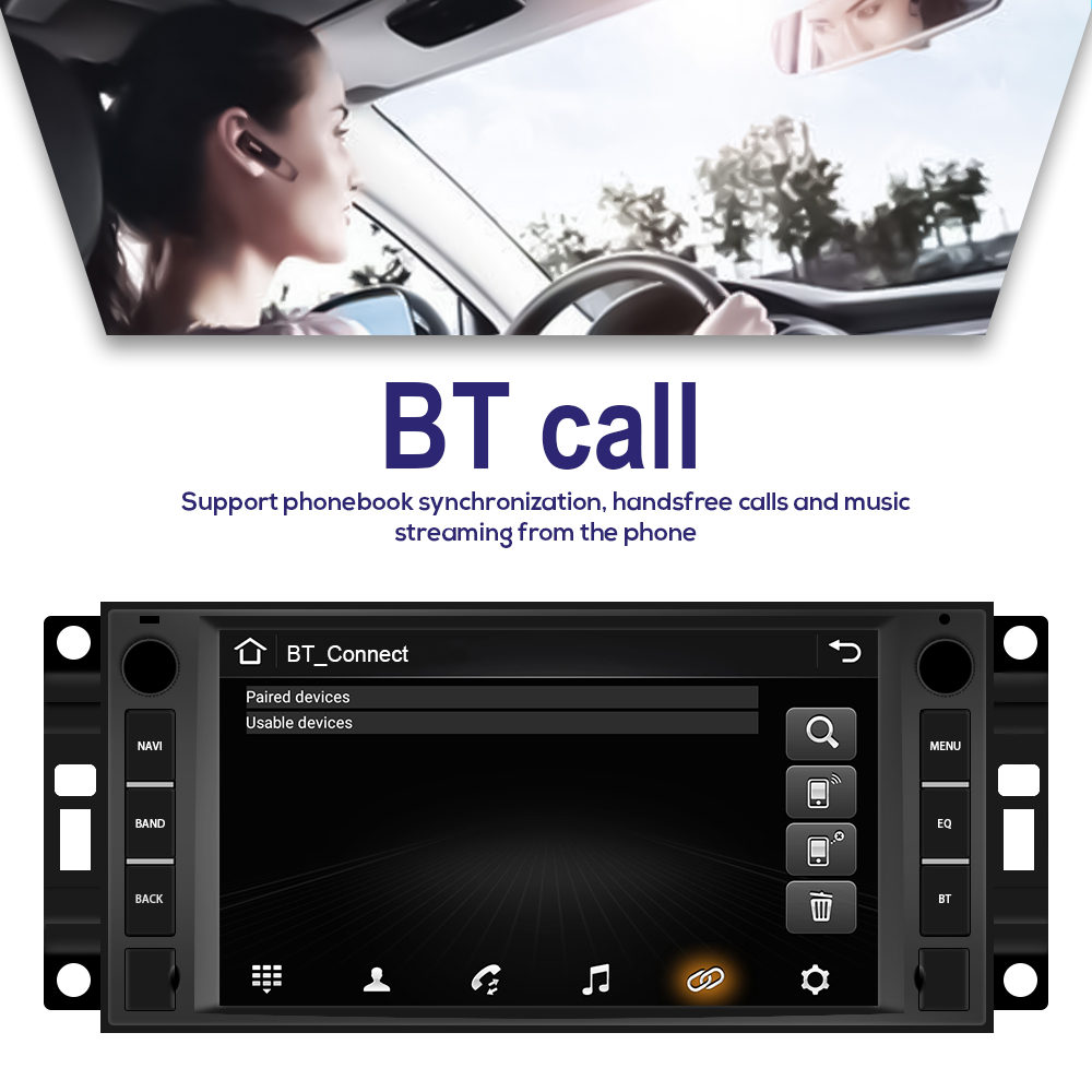 Podofo 2 Din 7'' Android Car Player Car Radio Autoradio GPS Navigation Wifi USB FM For JEEP/CHEVROLET/CHRYSLER/DODGE