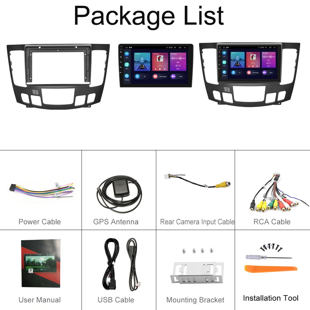 Podofo Android Radio Car Double Din 9'' Autoradio For Hyundai SONATA NFC 2009 Carplay Android Auto BT GPS WiFi Car Stereo