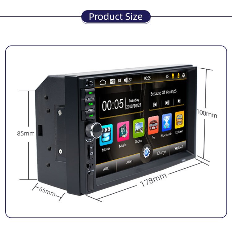 Factory Direct Sale Black MP5 Series Car Stereo DVD Player with Mirror Link